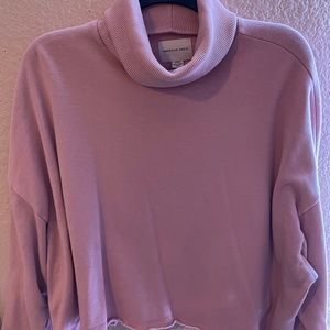 American eagle turtle neck pink sweater